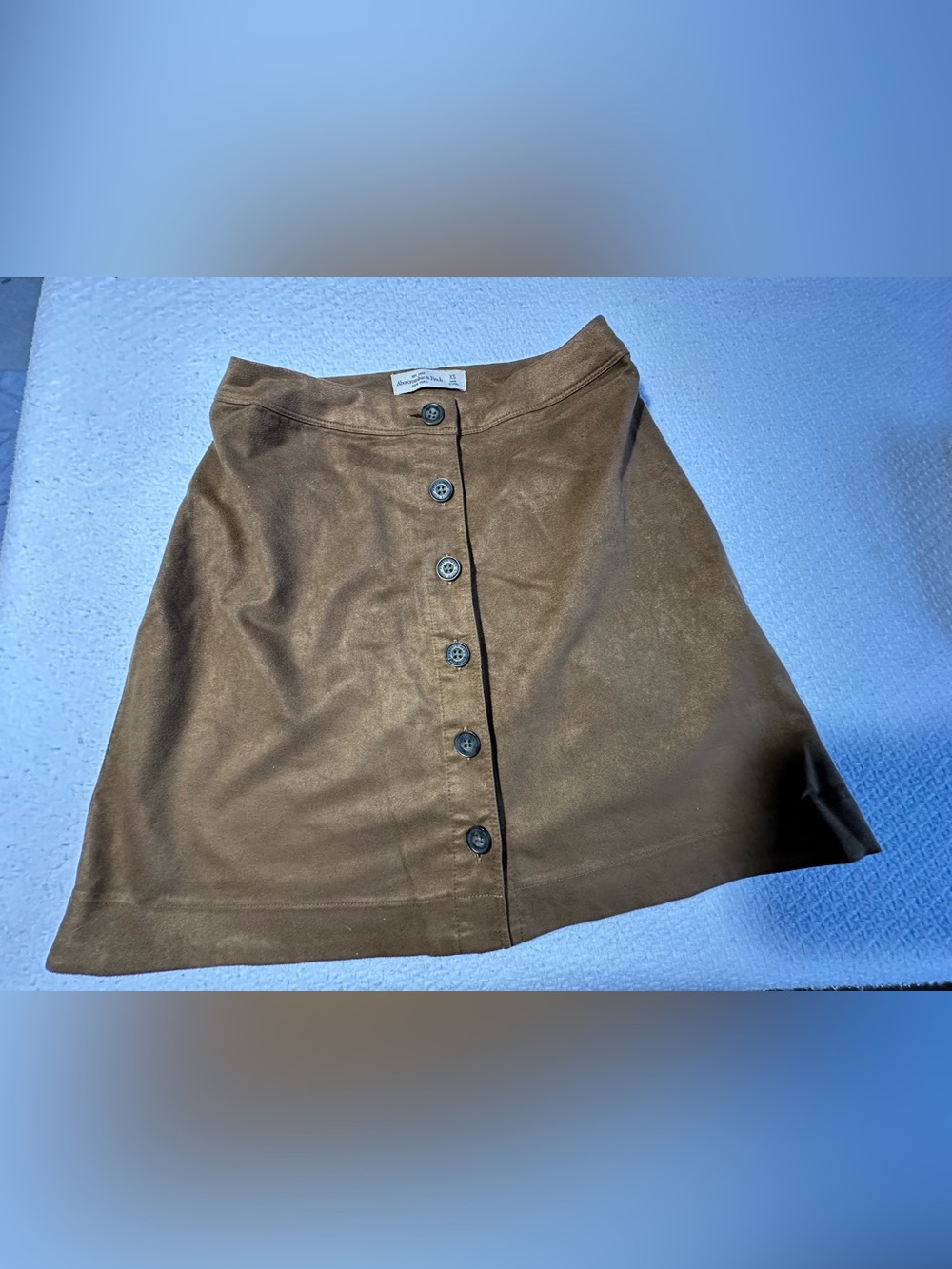 Abercrombie & Fitch Brown Suede Button Mini Skirt — Size XS